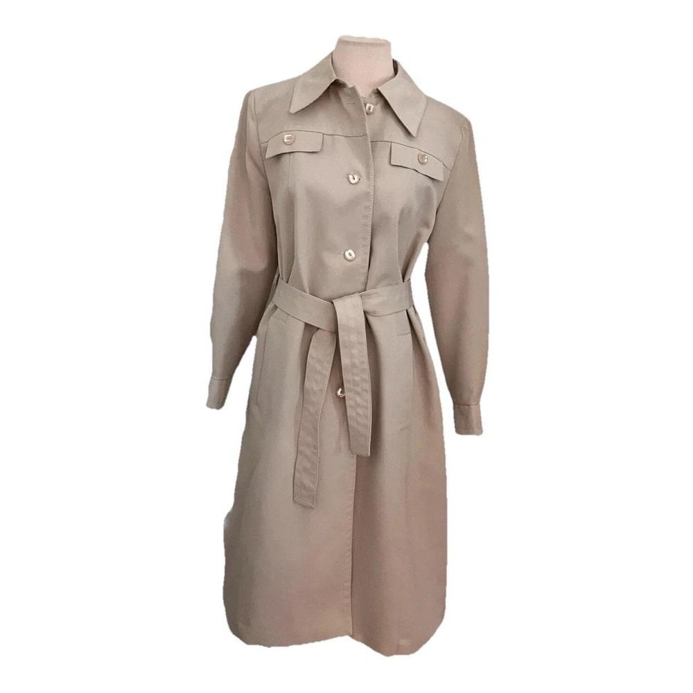 Y2k Vintage FORECASTER of Boston‎ Coat Size S Khaki GrannyCore quiet luxury